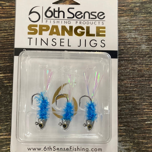 6th Sense Spangle Tinsel Jigs 1/16 oz. Royal Minnow