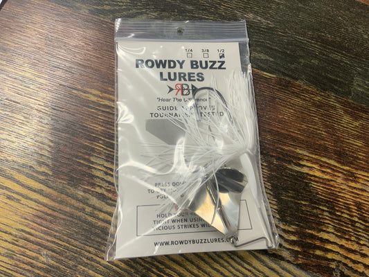 ROWDY BUZZ LURES WHITE 1/2 OZ