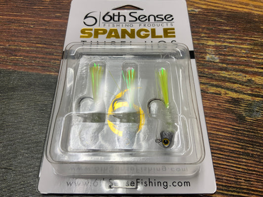 6th Sense Spangle Tinsel Jigs 1/16 oz. Shad Treuse