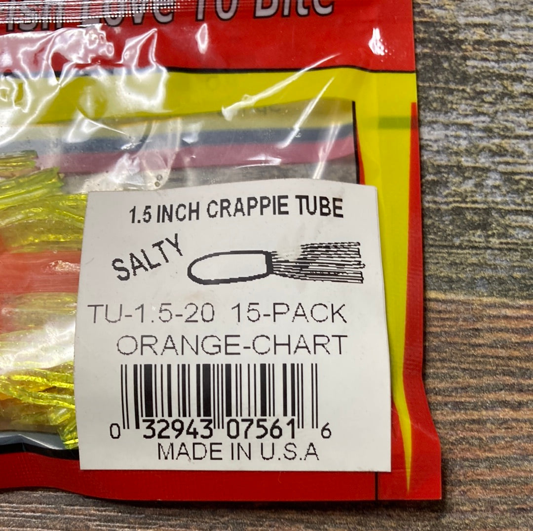 Arkie 1.5” Crappie Tube Orange-Chart