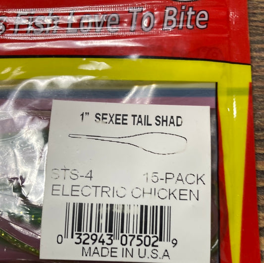 Arkie 1” Sexee tail Shad Electric Chicken