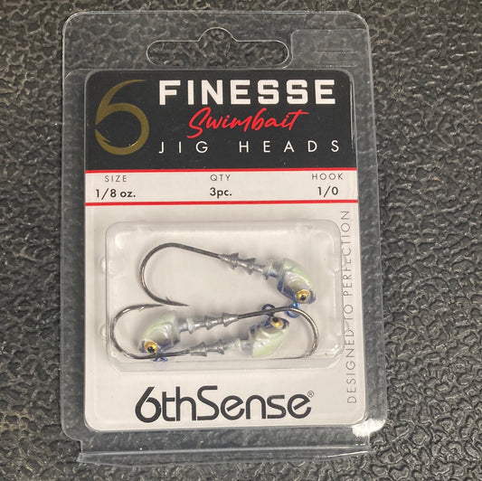 6th Sense Finesse Jig Heads 1/8 oz. 1/0 Baby Shad