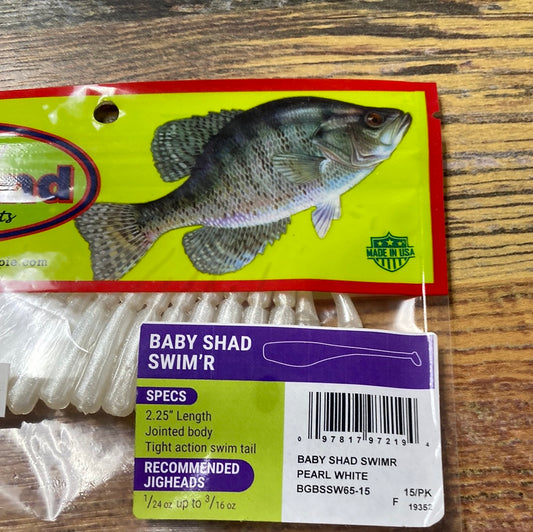 Bobby Garland Baby Shad 2" Swim’r Pearl white